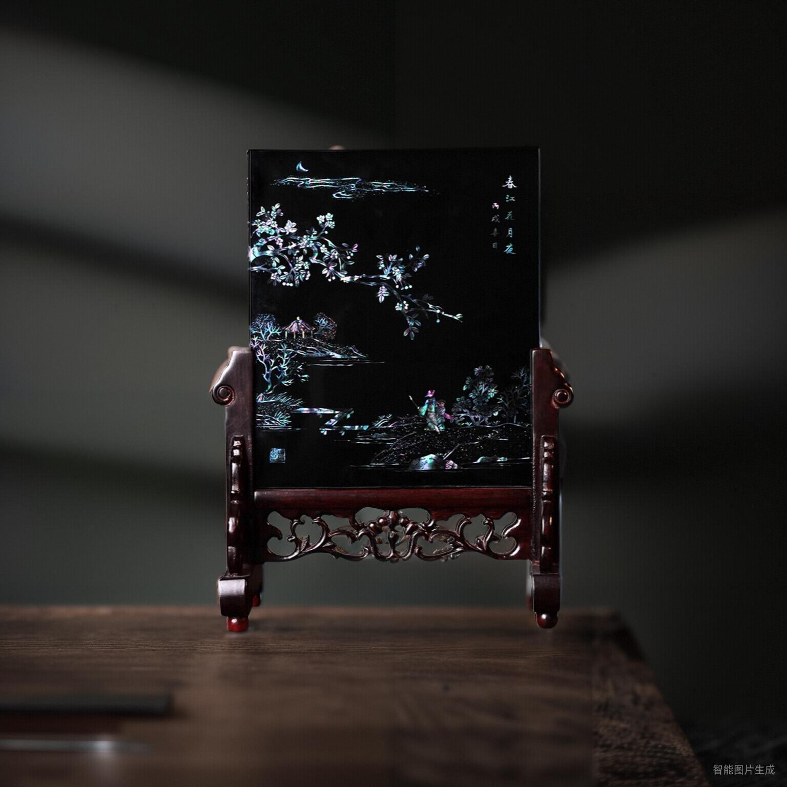 扬州漆器厂新中式出国礼品家居桌面点螺摆件收藏乔迁商务会议礼品,家居饰品,装饰摆件,淘宝优惠券,粉丝福利购,淘宝优惠卷