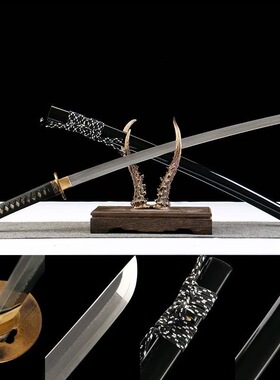 铜装做旧花纹三色研日本武士刃打刀龙泉武术刀剑乔迁摆件未开刃