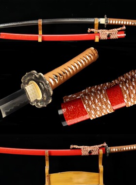 大漆鞘铜装t10钢覆土烧刃日本武士刃龙泉武术刀剑乔迁摆件未开刃