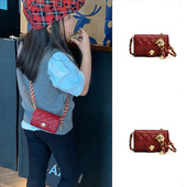 新款 儿童迷你零钱配饰包新年酒红色拜年小包宝宝出游斜挎潮包 韩版