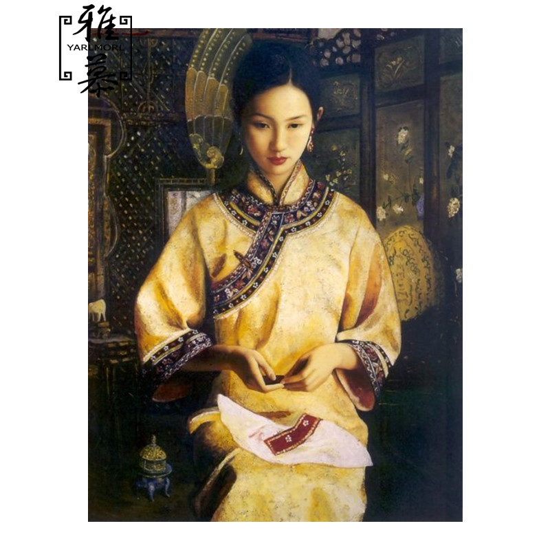 新款正品DMC印花十字绣客厅玄关名画国画中式人物陈逸飞作品淑女