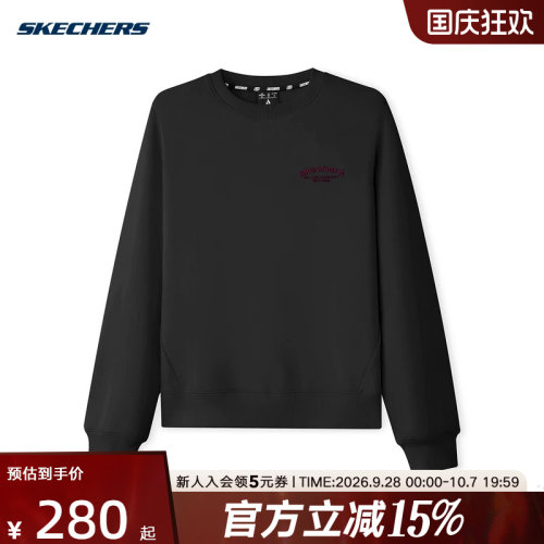 SKECHERS斯凯奇冬季女长袖舒适休闲宽松运动卫衣 L426W081-0018