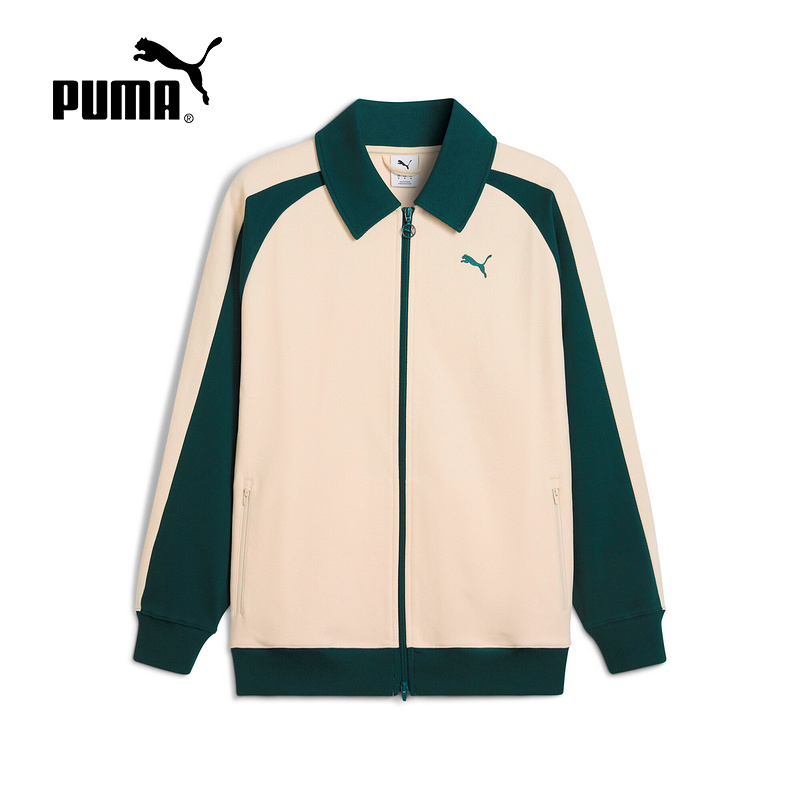 PUMA彪马秋季男女情侣款休闲运动拉链夹克翻领针织外套634029-87