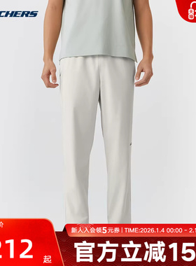 Skechers斯凯奇26春新款男休闲长裤闪穿健身跑步运动裤 P226M140