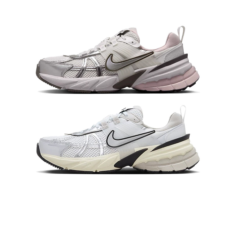 NIKE耐克女鞋V2K RUN灰粉色复古百搭厚底老爹鞋跑步鞋FD0736-010
