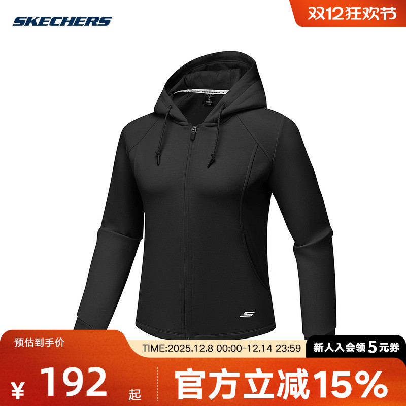 Skechers斯凯奇冬季新款防风透气女子梭织夹克外套 P425W065/0018