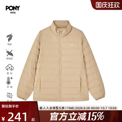 PONY波尼冬季新款羽绒服运动休闲外套轻户外女生 243W2OF32KK