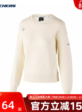 Skechers斯凯奇PERFORMANCE女白色休闲针织套头卫衣P124W004/02SB