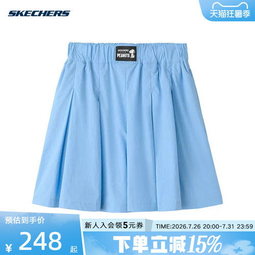 Skechers斯凯奇2026秋季女童宽松舒适运动休闲儿童短裤 L326G034
