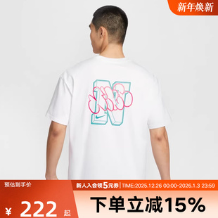 运动T恤HJ3407 休闲印花圆领棉质半袖 100 男25秋新款 NIKE耐克短袖