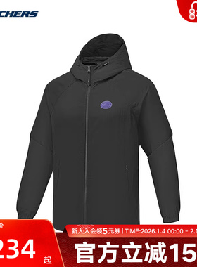 Skechers斯凯奇夏新款男舒适透气百搭休闲运动外套 L225M082/0018