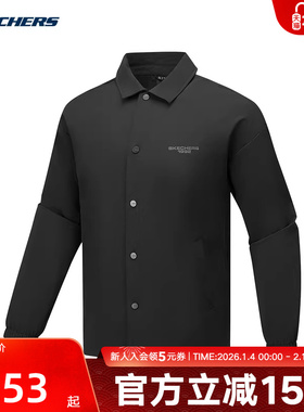 Skechers斯凯奇运动秋季中性健身翻领梭织夹克外套 L325U020/0018