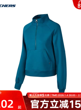 Skechers斯凯奇春季新款女子休闲时尚针织套头卫衣P124W005/01CN