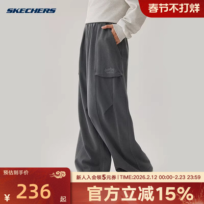 Skechers斯凯奇新款女裤透气休闲运动长裤宽松舒适工装裤L325W069
