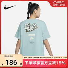 nike耐克女子T恤夏新款宽松圆领印花运动休闲透气短袖FD2550-309