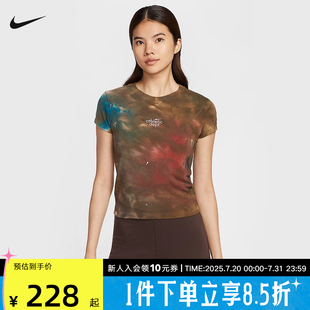 秋季 新款 夏休閑修身 扎染T恤II7232 289 印花短款 NIKE耐克女子短袖