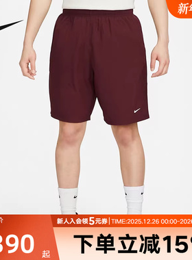 NIKE耐克男子短裤秋新款刺绣运动裤休闲透气梭织五分裤DX0750-681