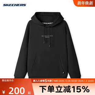 0018 L325U030 Skechers斯凯奇25冬男女同款 连帽卫衣休闲运动上衣