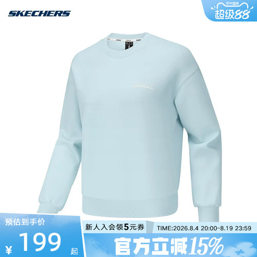 Skechers斯凯奇女子卫衣舒适运动风圆领针织套头衫 P425W172/022G