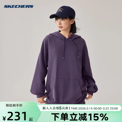 Skechers斯凯奇卫衣圆领套头衫新款宽松套头运动休闲上衣L325U047