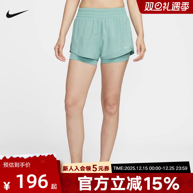 Nike耐克ONE秋女子训练跑步二合一速干运动中长裤短裤DX6013-017