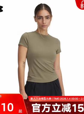 UA安德玛女t恤Meridian瑜伽服健身衣修身运动短袖上衣6000341-251