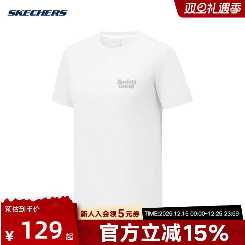 Skechers斯凯奇夏季女子户外运动休闲针织短袖T恤衫P325W005/0019