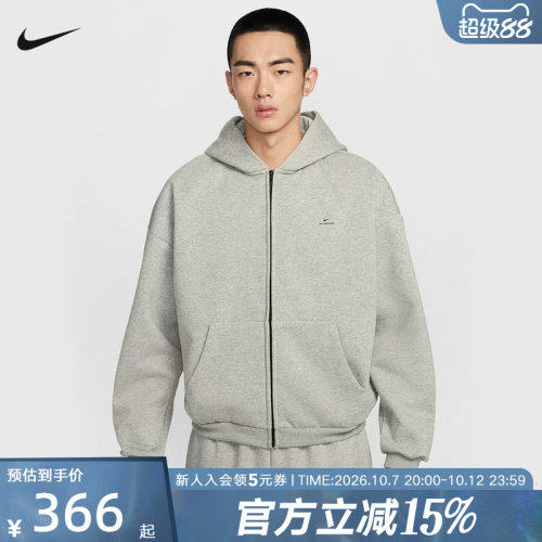 耐克开衫卫衣男保暖连帽衫THERMA-FIT春季宽松加绒夹克IO3690-063
