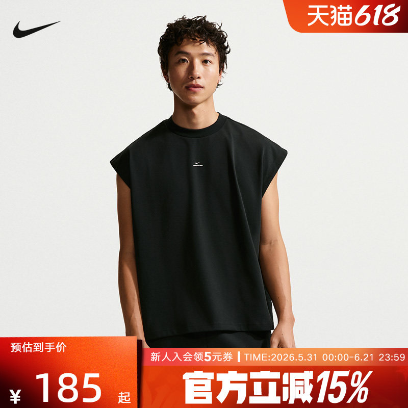 nike耐克夏新款男子篮球背心运动休闲小标圆领无袖T恤IF2564-010