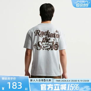 NIKE耐克男子T恤夏季新款棉质背部印花休闲短袖针织衫IH1152-043