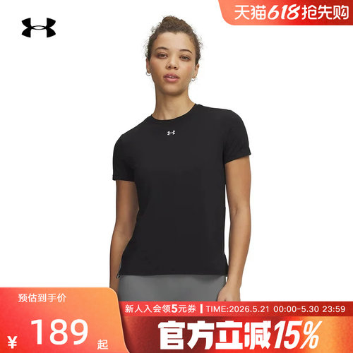 UA安德玛春季新款Vanish女士健身运动黑色休闲短袖t恤6010870-008