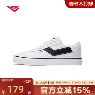 PONY波尼板鞋男女鞋情侣低帮休闲帆布运动鞋滑板鞋241U1SK01BK