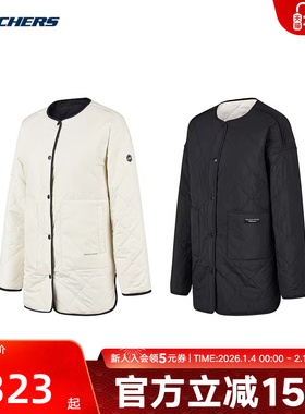 Skechers斯凯奇棉服春季女舒适保暖户外两面穿外套P124W001/02SB
