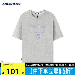 Skechers斯凯奇25夏新款 0248 男休闲运动圆领针织短袖 T恤L325M005