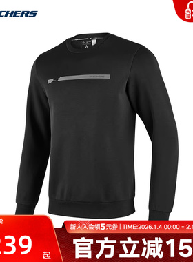 Skechers斯凯奇秋季男款运动休闲针织套头卫衣 P324M024/0018