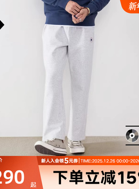 Converse匡威冬季男抓绒直筒长裤抽绳松紧腰裤针织长裤MCJ094-GGN