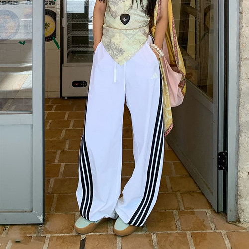 adidas阿迪达斯秋新款长裤凉感梭织宽松运动休闲香蕉裤裤子KB5223