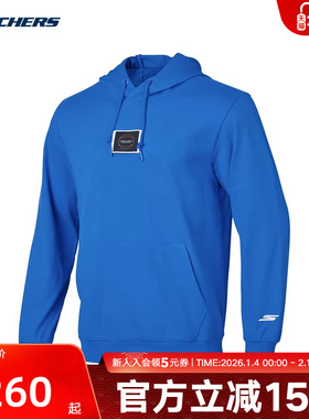 Skechers斯凯奇卫衣秋冬男子休闲针织连帽套头衫 P424M102/035Q