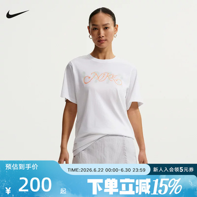 NIKE夏季女棉质透气短袖T恤