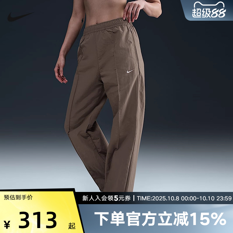 Nike耐克女子遮阳防泼水梭织中腰长裤夏新款休闲运动裤FQ3589-233