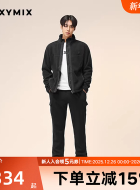 xexymix杰克茜男小标基础款摇粒绒外套秋冬运动保暖韩版HXOC2194G