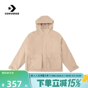 Converse匡威男女棉服2026春新品 X63 印花logo保暖连帽棉服UCJ415