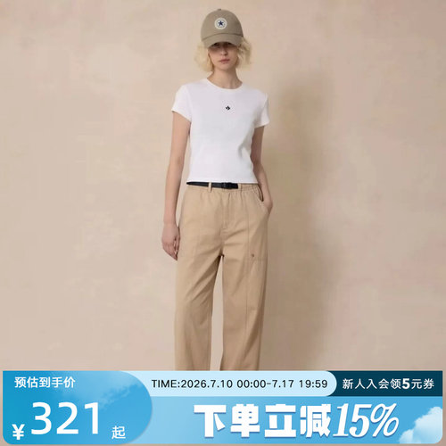 Converse匡威男女裤子2026春新款刺绣小标直筒梭织长裤MCJ424-X63