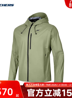 Skechers斯凯奇外套冬男时尚潮流百搭梭织连帽上衣P324M052/05EY