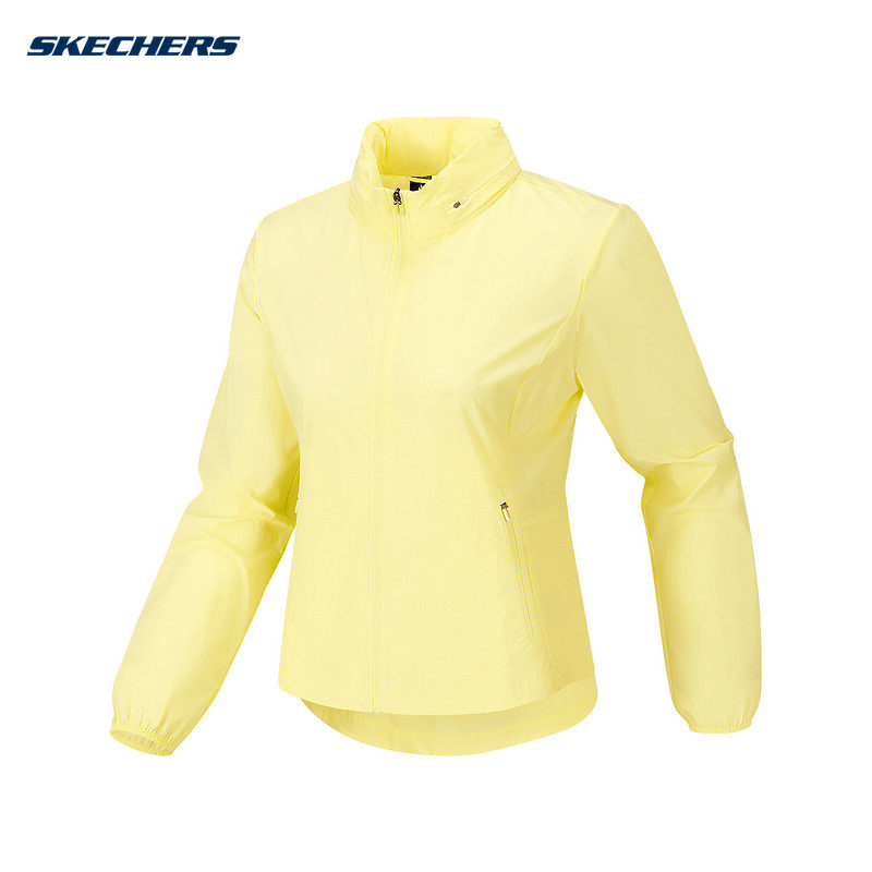 Skechers斯凯奇26夏季女士运动风凉感薄款梭织连帽外套 P