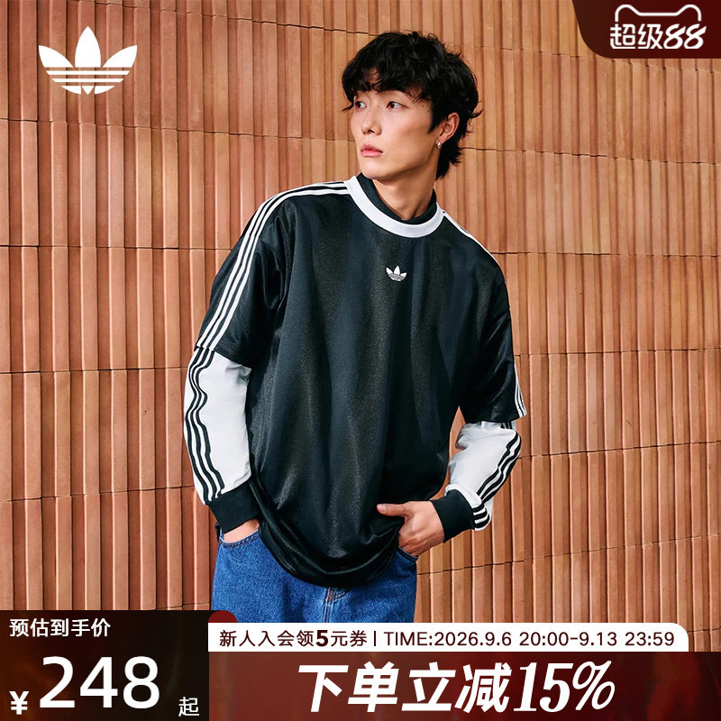 adidas阿迪达斯三叶草复古休闲文化宽松短袖圆领T恤男上衣 KD5829