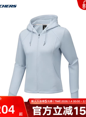 Skechers斯凯奇连帽修身运动时尚潮流保暖女外套 P425W065/01DS