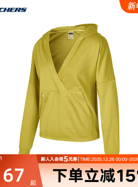 Skechers斯凯奇秋冬女子针织百搭舒适连帽套头卫衣P324W048/0545