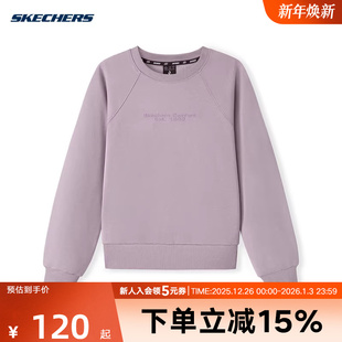 Skechers斯凯奇女子针织套头衫 05WA 圆领休闲运动卫衣冬L325W048