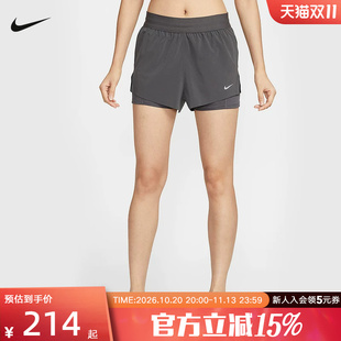 Nike耐克女子夏季新款透气跑步健身运动中长裤梭织短裤HJ5377-036